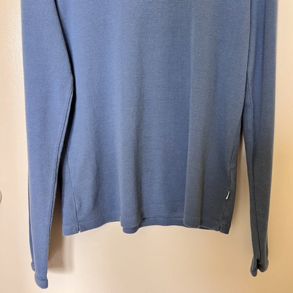 NN07 Clive Long Sleeve Waffle Knit Tee Shirt In Bering Sea M​ - Picture 4 of 8